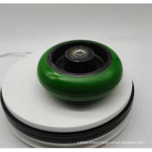 Hot heavy duty caster wheels 6" x 2" Green PU Iron core round tread caster wheels for medical Handling Equipment